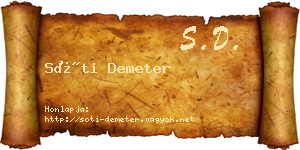 Sóti Demeter névjegykártya